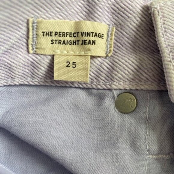 NWT Madewell Perfect Vintage Straight Leg Lilac Purple Denim Jeans Sz 25 - Picture 11 of 12